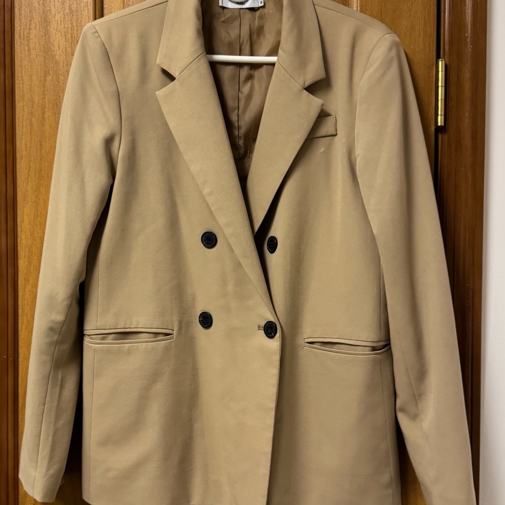Adika Double-Breasted Business Woman’s Tan Blazer size Medium